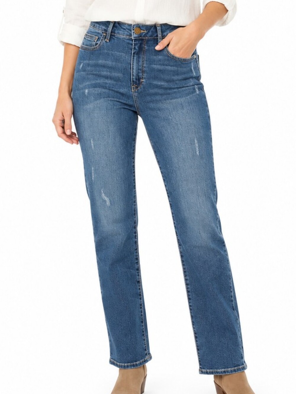 Time and Tru Mid-Rise Straight Leg Blue Denim Jeans NWT